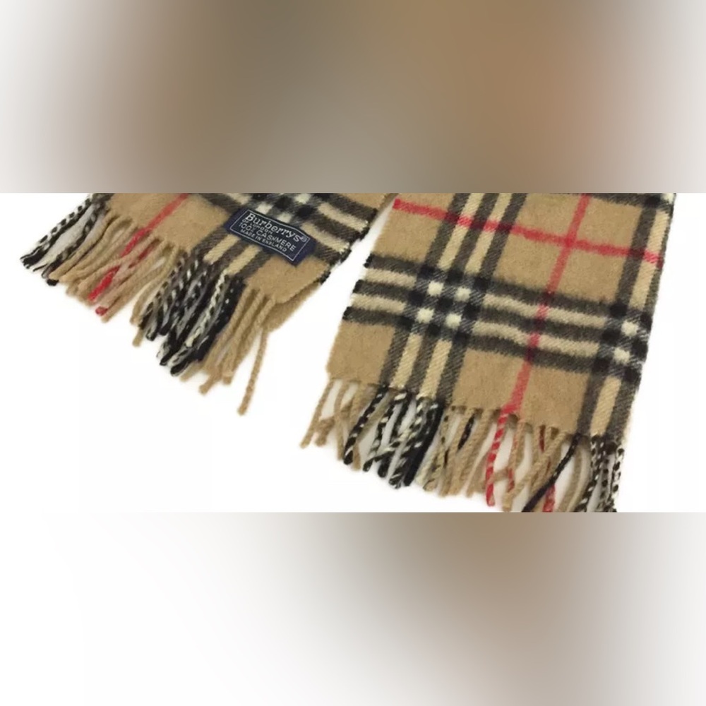 Authentic Burberrys Check 100% Cashmere Stole Scarf Multicolor - Picture 7 of 9